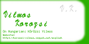 vilmos korozsi business card