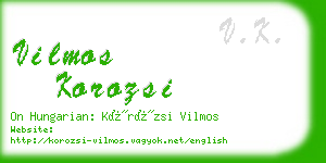 vilmos korozsi business card